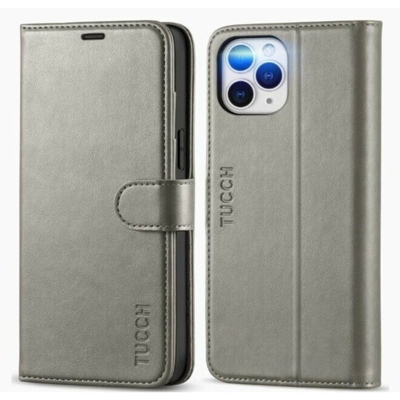 TUCCH Wallet Case for iPhone 12 Pro Max 5G, RFID Blocking Card Slot Stand [Shock - Picture 1 of 7